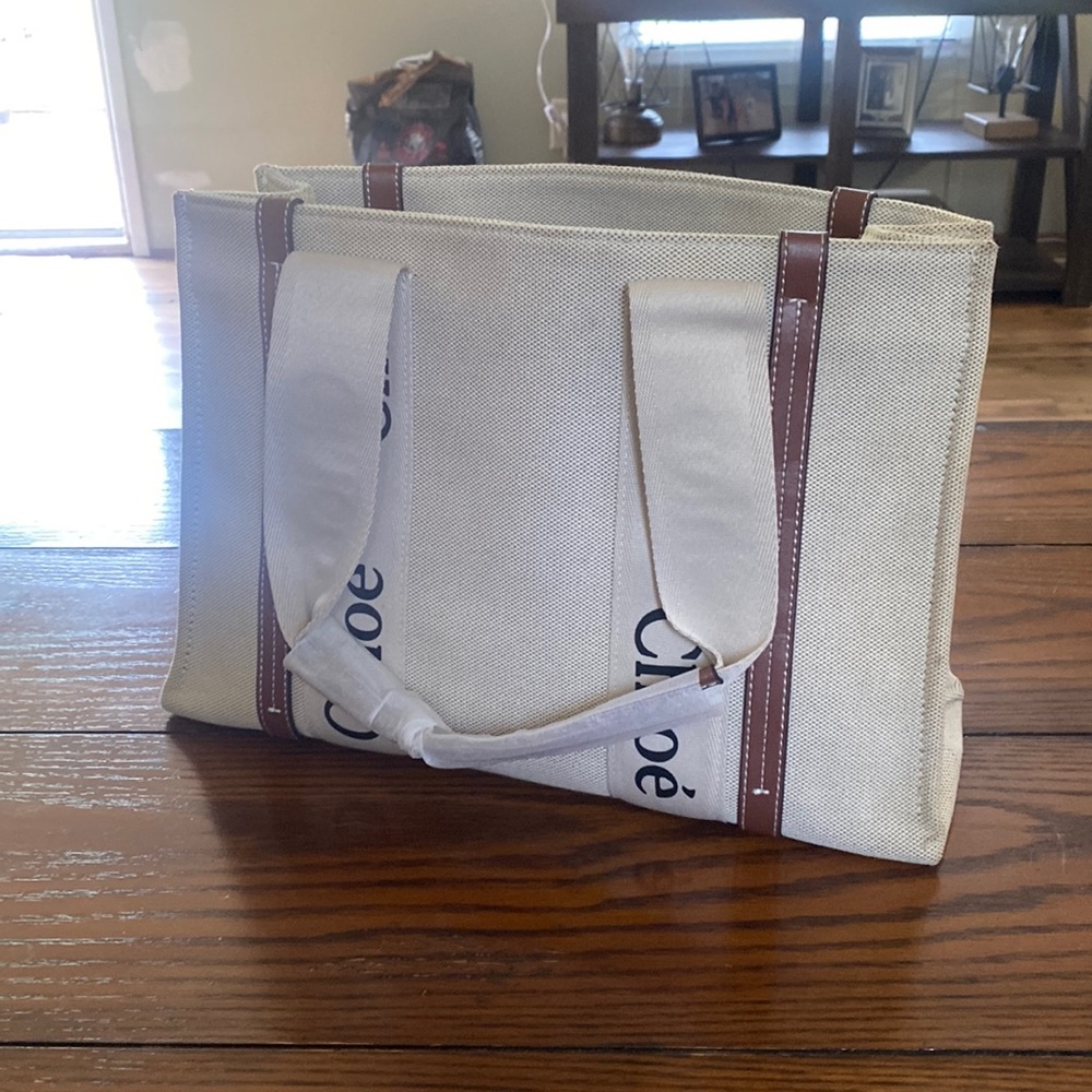 Chloè - Beige & Brown Large Woody Tote